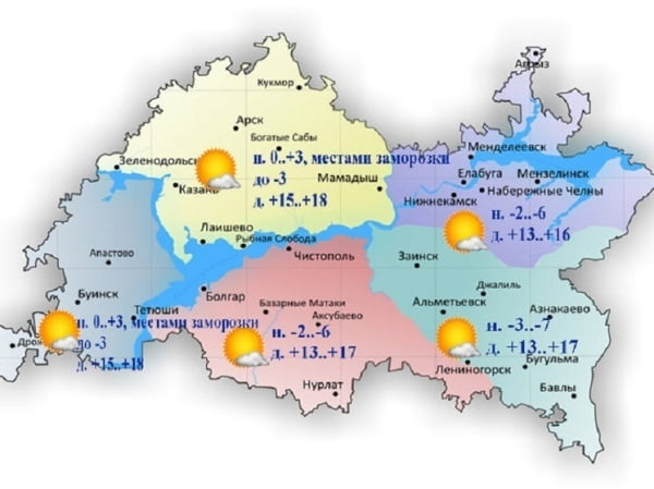 До 18 градусов потеплеет в Татарстане днем 16 мая после ночных -7 градусов